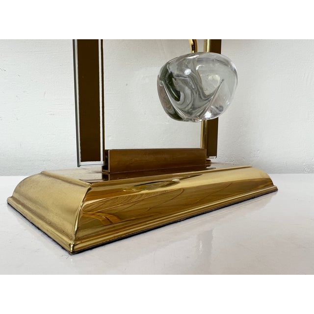 1980s La Pomme Table Lamp in Brass and Glass from Le Dauphin, 1980s For Sale - Image 5 of 16