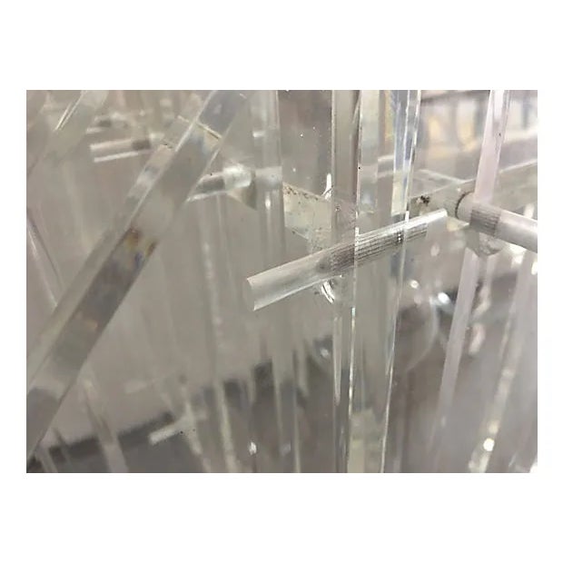 Transparent Monumental 1970s Lucite Skyscraper Chandelier For Sale - Image 8 of 8