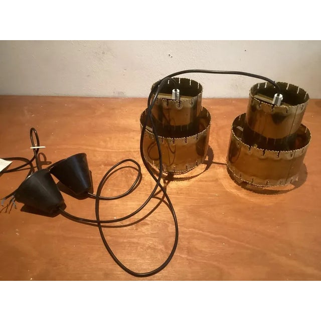 Gold Brutalist Ceiling Lamp by Svend Aage Holm Sørensen for Holm Sørensen & Co., 1960s For Sale - Image 8 of 10