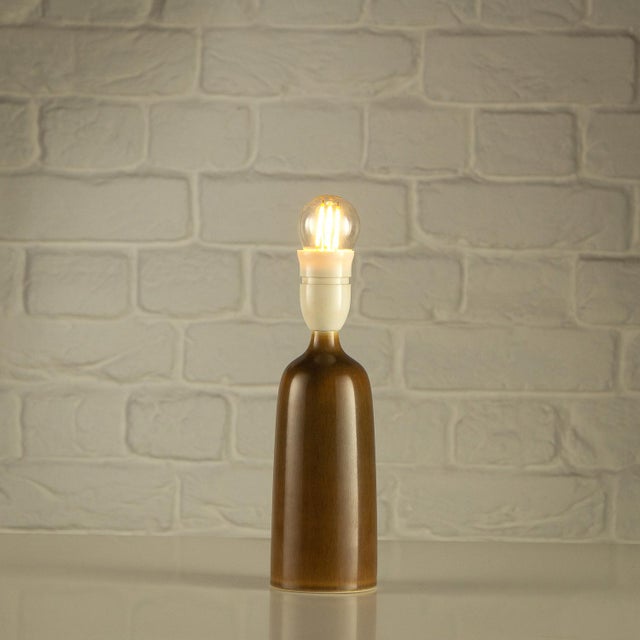 Mid-Century Modern Hares Fur Glaze Table Lamp by Palshus, Denmark, 1960s For Sale - Image 3 of 8