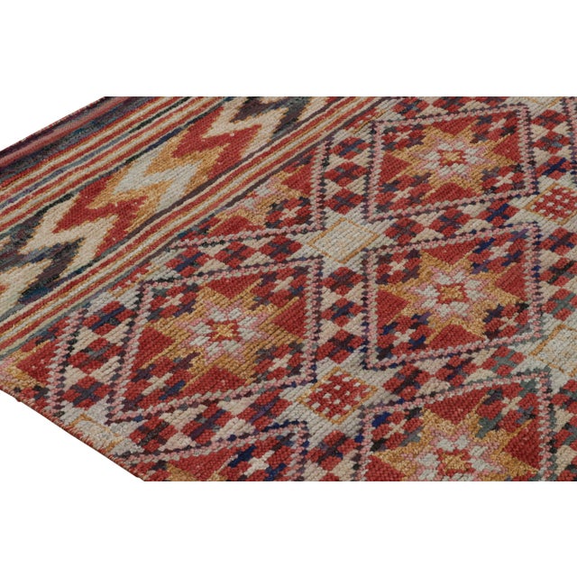 Rug & Kilim’s Moroccan Style Rug in Red With Gold Geometric Patterns For Sale In New York - Image 6 of 8