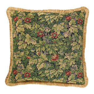 Verdure Chambord Cushion With Gold Fringe With Feather Filler - 48x48cm (19"x19") For Sale