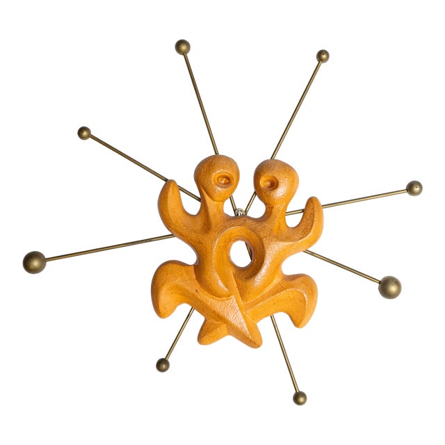 Mid-Century 50's Frederic Weinberg "Gemini" Starburst Wall Sculpture For Sale
