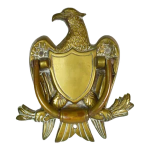 Vintage Gold Solid Brass American Federal Eagle Door Knocker