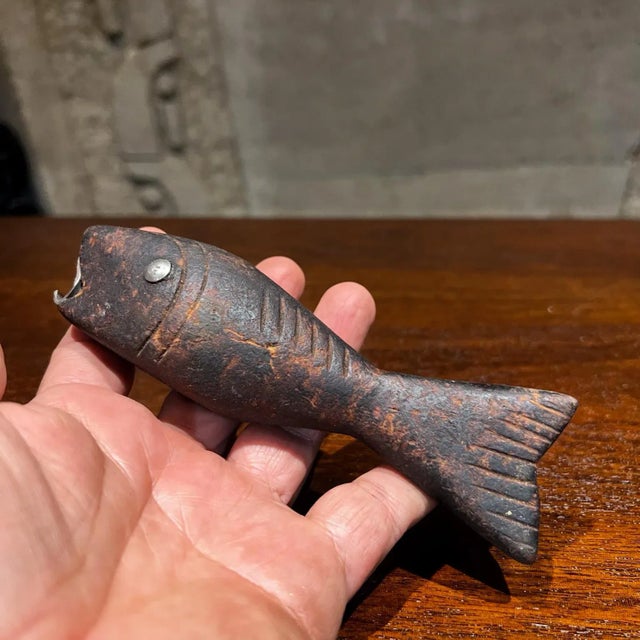 1960s Modernist Fish Handcrafted Wood Bottle Opener Mexico For Sale - Image 9 of 10