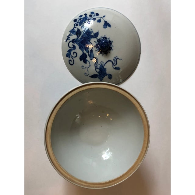 19th Century Chinese Blue & White Hot Water Dish With Liner For Sale In Boston - Image 6 of 12