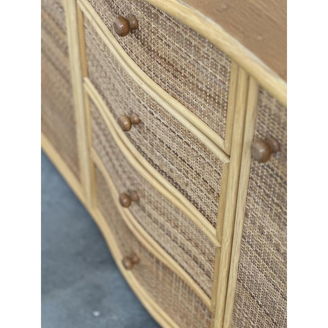 Vintage Sideboard in Curved Rattan For Sale - Image 10 of 12