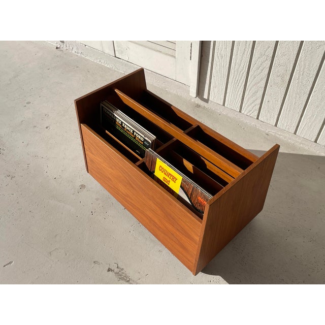 1960s 1960’s Teak Magazine or Record Rolling Rack by Bruksbo For Sale - Image 5 of 10