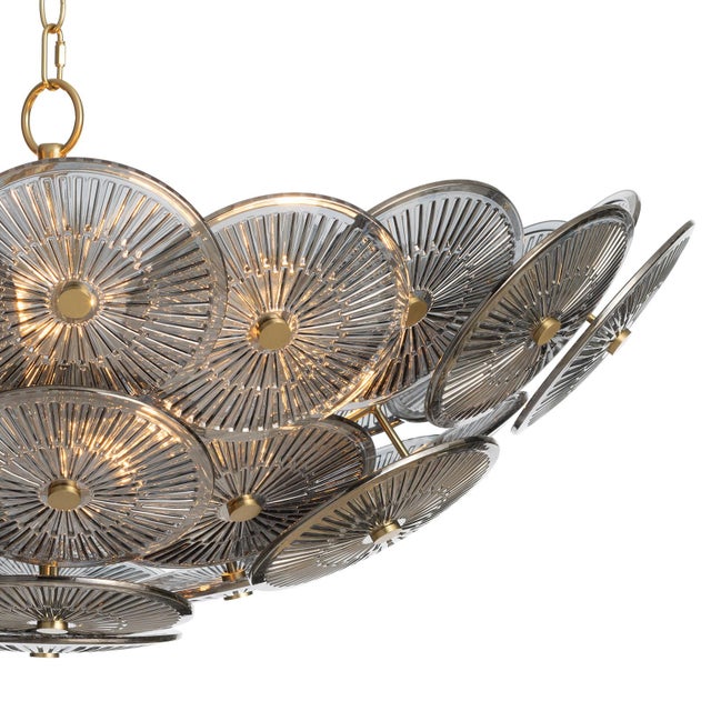 Regina Andrew Holly Glass Disc Chandelier, Smoke For Sale - Image 4 of 6