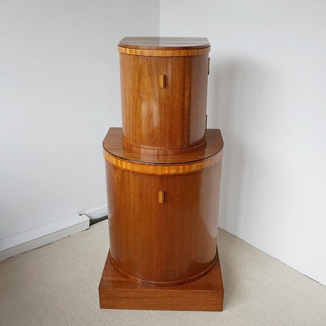 Art Deco Cocktail Cabinet in Walnut and Mirror, 1930s For Sale - Image 17 of 18