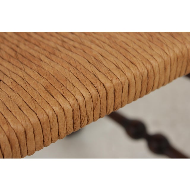 Set of 8 Country Queen Anne Rush Seat Dining Chairs For Sale - Image 13 of 18