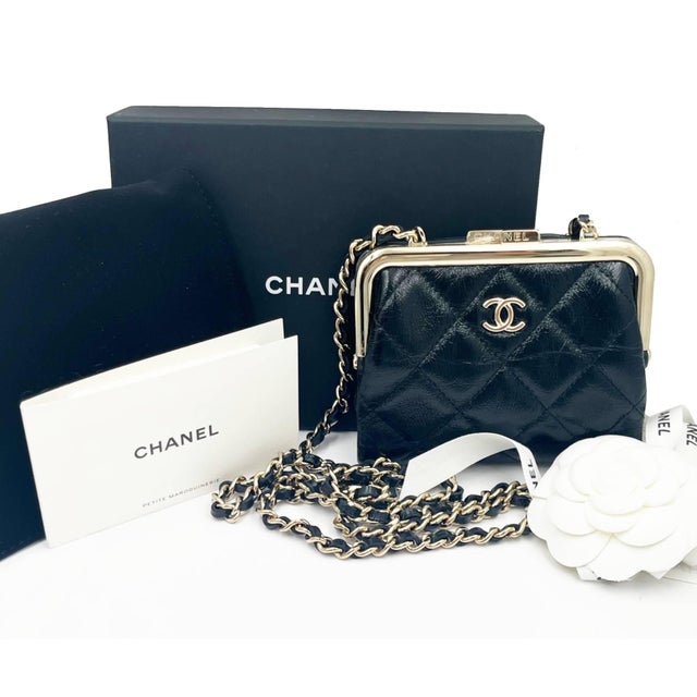 Chanel Brand New Black Crinkled Leather Coin Purse Crossbody Bag *Marked G2XXXXXX *Made in Italy *Comes with the original...