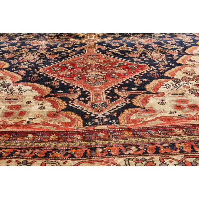 Late 19th Century Late 19th Century Persian Shiraz Rug, 11'05 X 19'04 For Sale - Image 5 of 10