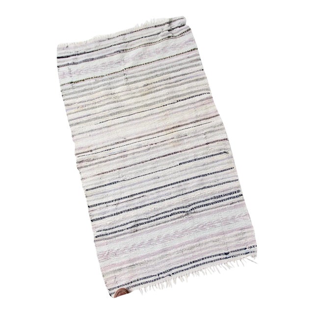 Vintage Striped Rag Rug For Sale