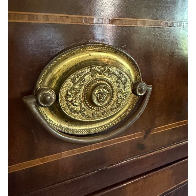 Antique George III Mahogany Bow Front Sideboard For Sale - Image 4 of 5