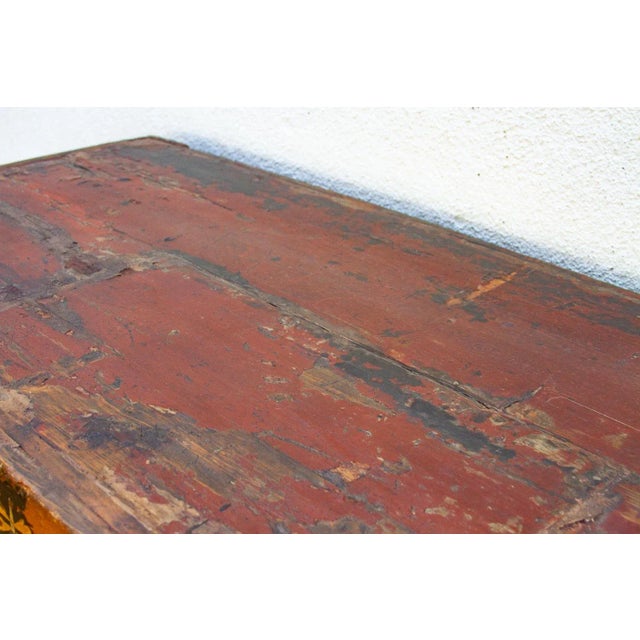 Antique Painted Qing Dynasty Buffet Cabinet For Sale - Image 11 of 15