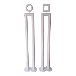 Pair of Metal Floor Lamps Boy and Girl by Remo Buti for Neofos. Italy, 1980s