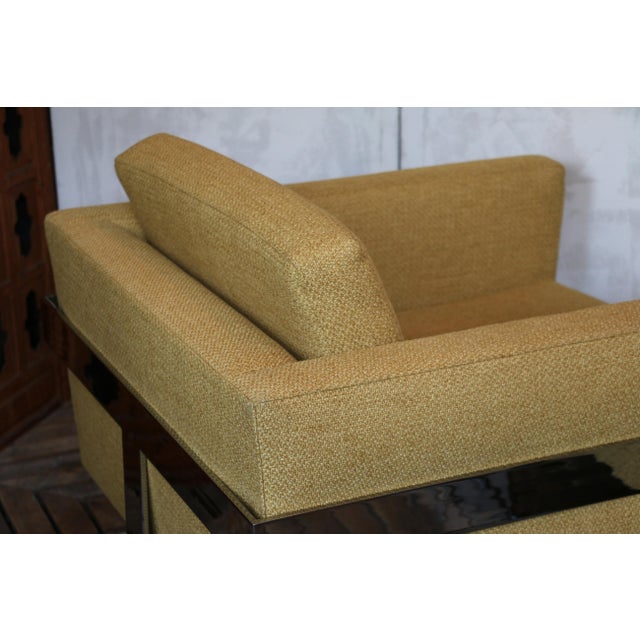 Mid-Century Pair of T-Back “Floating Cube” Lounge Chairs Milo Baughman Style — Circa 1970s For Sale - Image 14 of 18