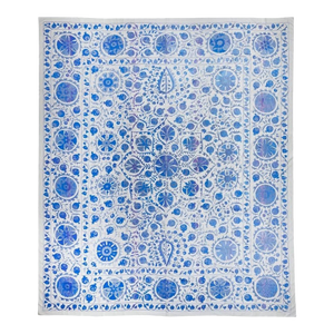 10x11.8 Ft Rare Size Silk Embroidery Wall Hanging, Uzbek Suzani Bed Cover, Traditional Throw