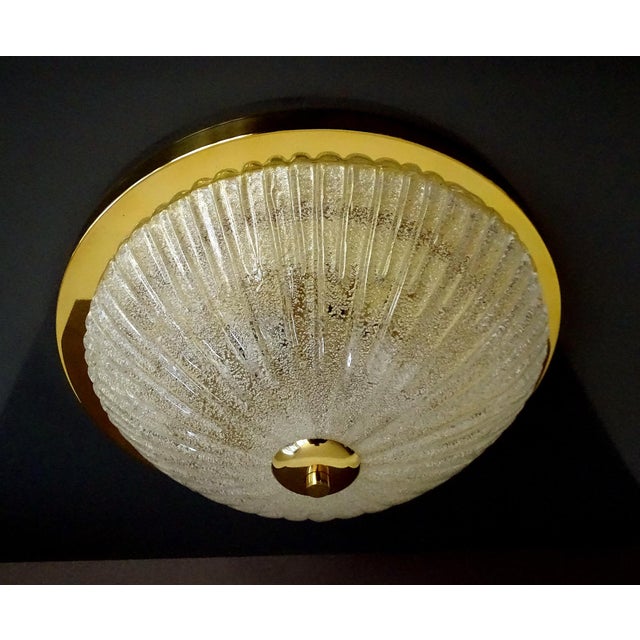 Large Vintage Glass Flush Light, 1960s For Sale - Image 6 of 17