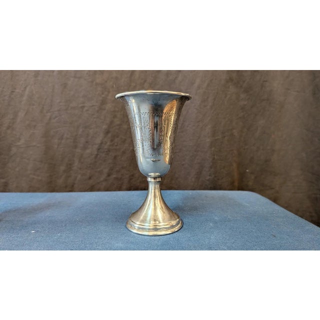Metal Early 20th Century Sterling Silver Kiddush Cups- Set of 7 For Sale - Image 7 of 11