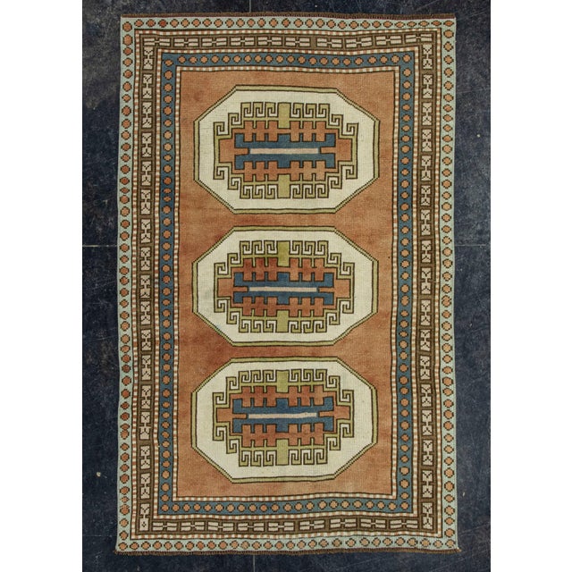 Brown Turkish Vintage Rug 3'6" x 5'7" #20556 For Sale - Image 8 of 8