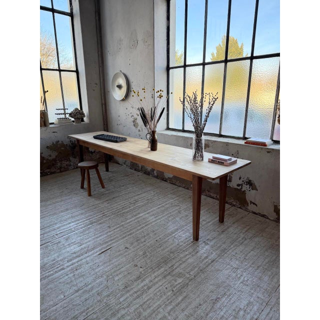 Pine and Oak Farmhouse Table, 1950s For Sale - Image 18 of 18