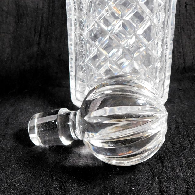 1950s 1950s Square Cut Crystal Decanter With Stopper For Sale - Image 5 of 5