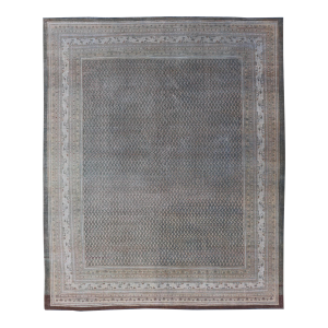 Antique Hand Knotted Persian Tabriz Rug With All-Over Design in Muted Tones