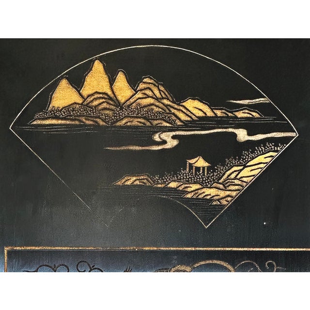 Wood Mid 20th Century Monumental Chinese Lacquered 8-Panel Coromandel Screen Depicting Court Scenes For Sale - Image 7 of 18
