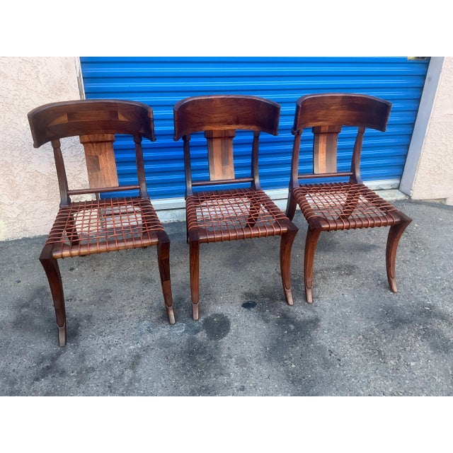 Mid-Century Modern Mid Century Modern Solid Walnut Klismos Chairs - Set of 3 For Sale - Image 3 of 4