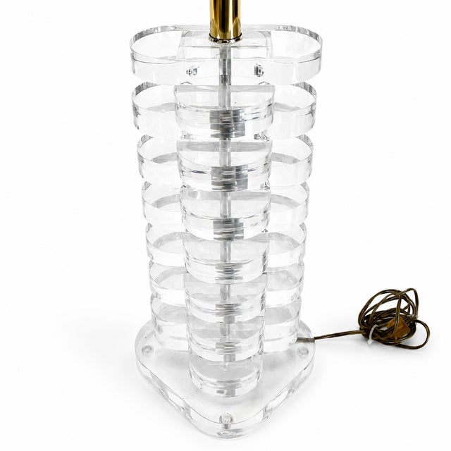 Van Teal 1970s Multi Stacked Lucite Table Lamp For Sale - Image 4 of 9