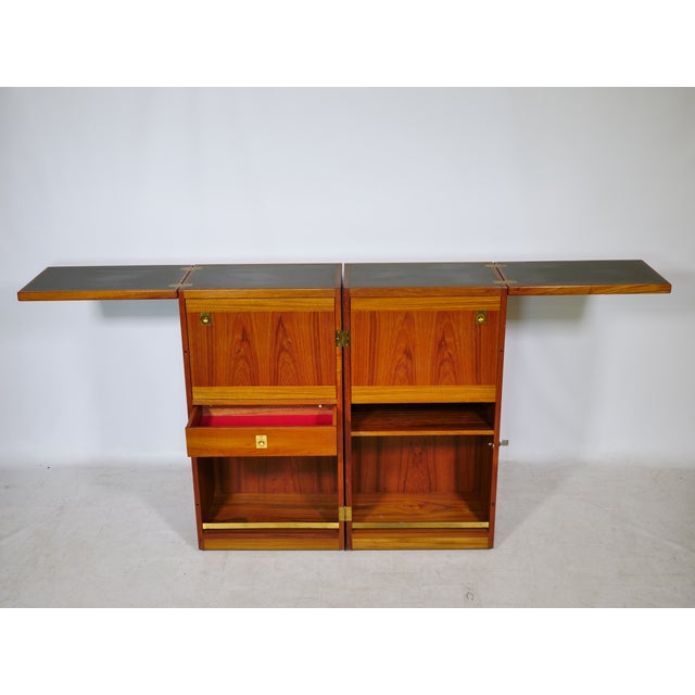 1960s Mid-Century Folding Teak Bar Cabinet by Reno Wahl Iversen for Skovby, 1960s For Sale - Image 5 of 18