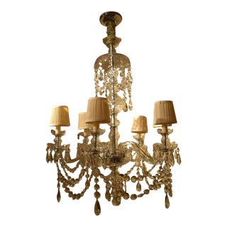 Late 20th Century English Regency Style Chandelier in Heavy Crystal For Sale
