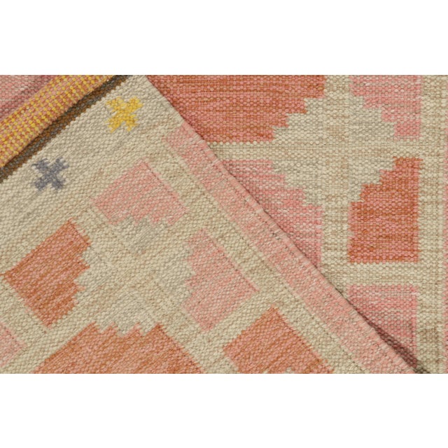Scandinavian Style Kilim Rug in Pink, Greige Geometric Pattern by Rug & Kilim 14x20 For Sale In New York - Image 6 of 6