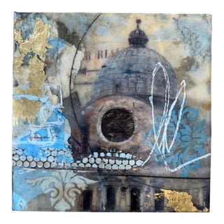 Contemporary Abstract Encaustic Painting "Inspired by Venice #1" by Therese Cook For Sale