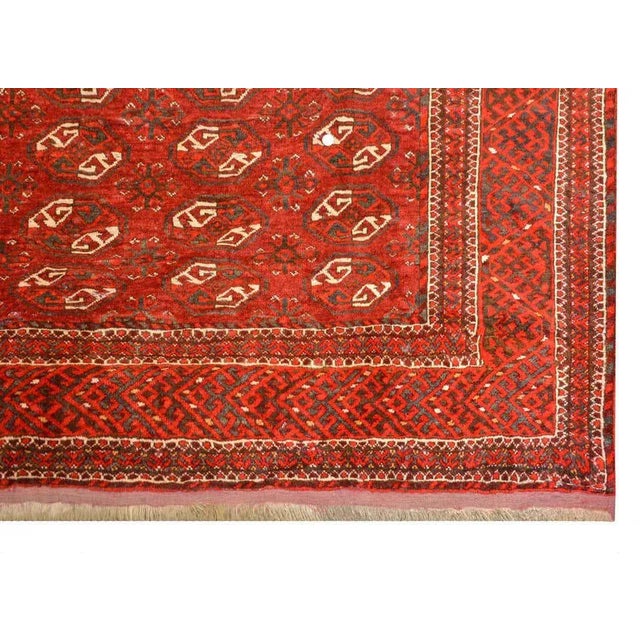 Red Early 20th Century Turkomen Rug For Sale - Image 8 of 10