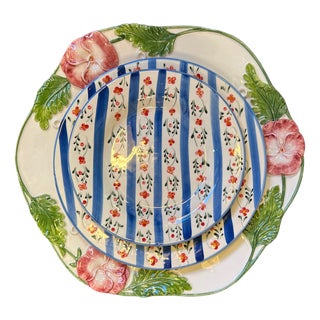 Garden Tableware Set for Four People by Les Ottomans, Set of 12 For Sale