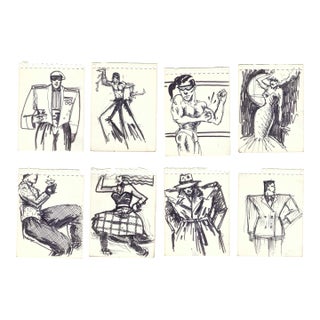 1980s Figure Drawings- Set of Eight For Sale