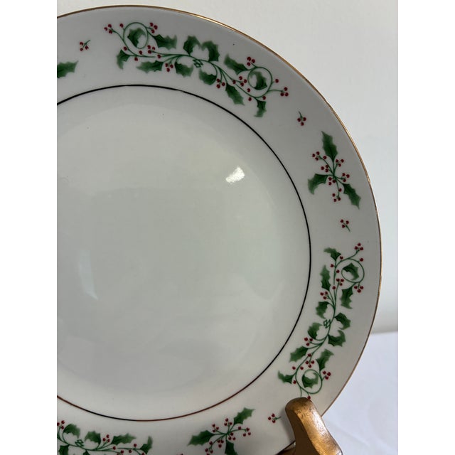 Traditional Vintage Holly & Berry Holiday Dessert Plates - Set of 24 For Sale - Image 3 of 12