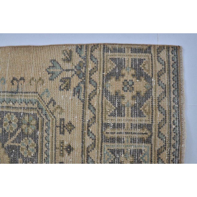 Textile Vintage Ethnic Oushak Runner Rug For Sale - Image 7 of 9