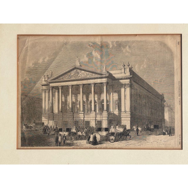 Victorian 1858 "Royal Italian Opera House" Woodcut Print by William Henry Prior, Framed For Sale - Image 3 of 7