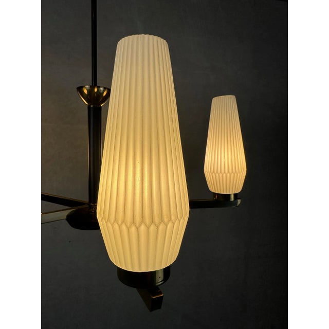 Vintage Hanging Lamp in Opaline Glass For Sale - Image 5 of 8
