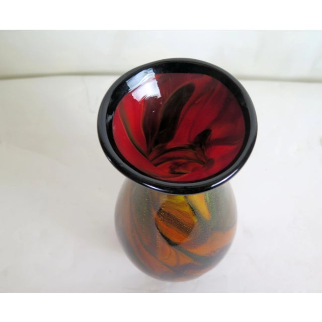 Murano Multiple Color Hand Blown Italian Murano Style Vase For Sale - Image 4 of 7
