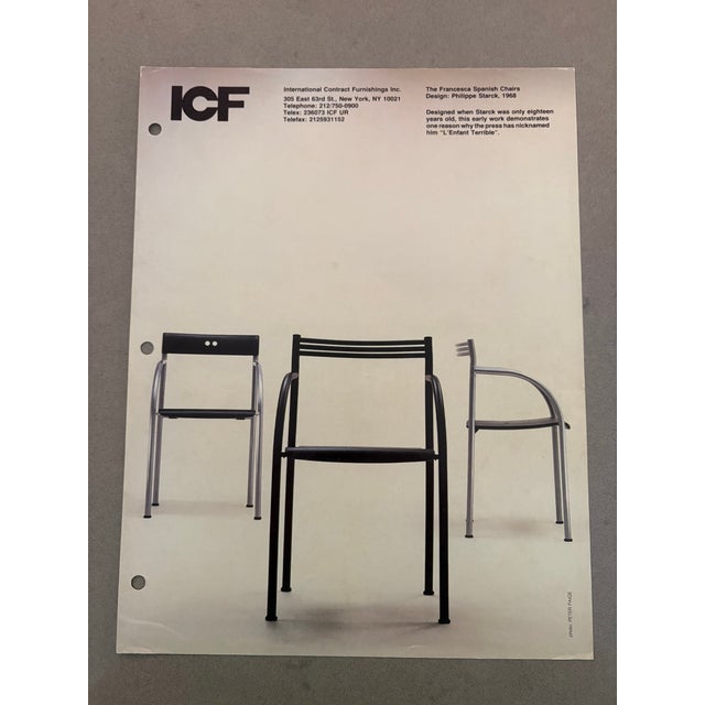 Philipe Stark Spanish Francesca Chair 1968 . Purchased from ICF circa 1980’s . Condition is fair needs touch up on the arms ,