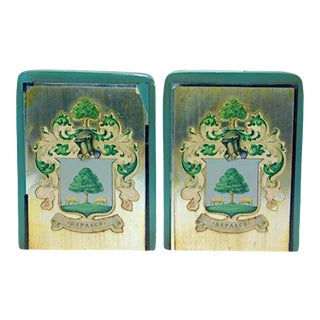 Vintage Depasco Coat of Arms Bookends - a Pair For Sale