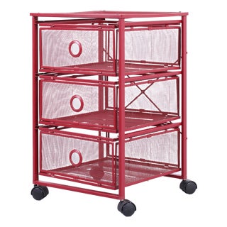 Postmodern Red Metal Storage Unit from Ikea, 1980s For Sale