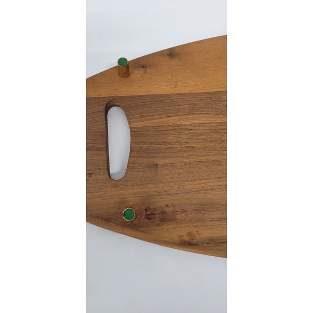1960 Mid Century Wood Serving Tray With Ceramic Tile Inlay by Georges Briard For Sale - Image 9 of 11