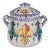 19th Century French Faience Fleur-De-Lis Lidded Pot, Hand-Painted For Sale