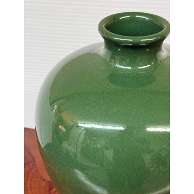 Antique Replica Chinese Green Crackle-Glaze Meiping Vase For Sale - Image 12 of 12